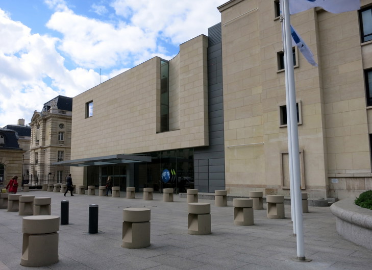 The main entrance to the OECD Conference Centre in Paris