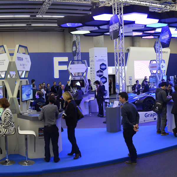 Graphene Flagship booth at Mobile World Conference