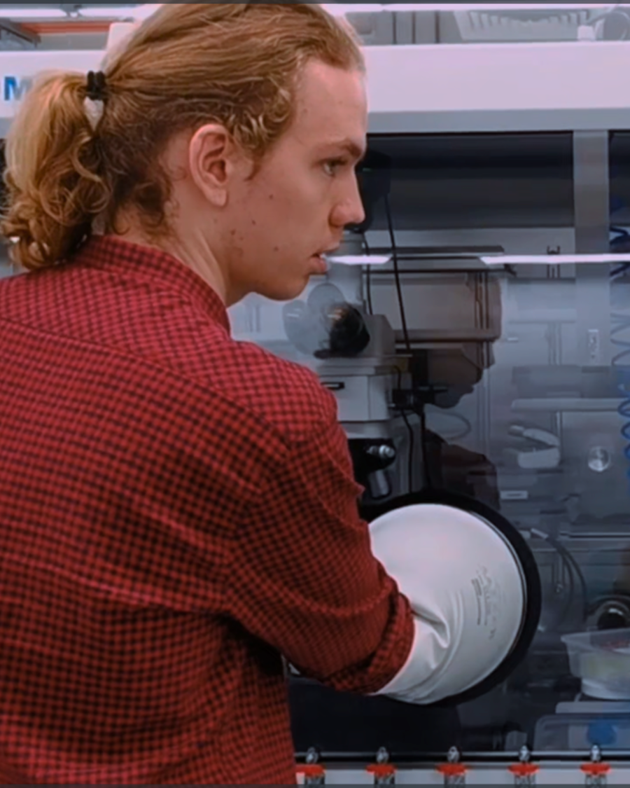 Timofey Savilov at the lab