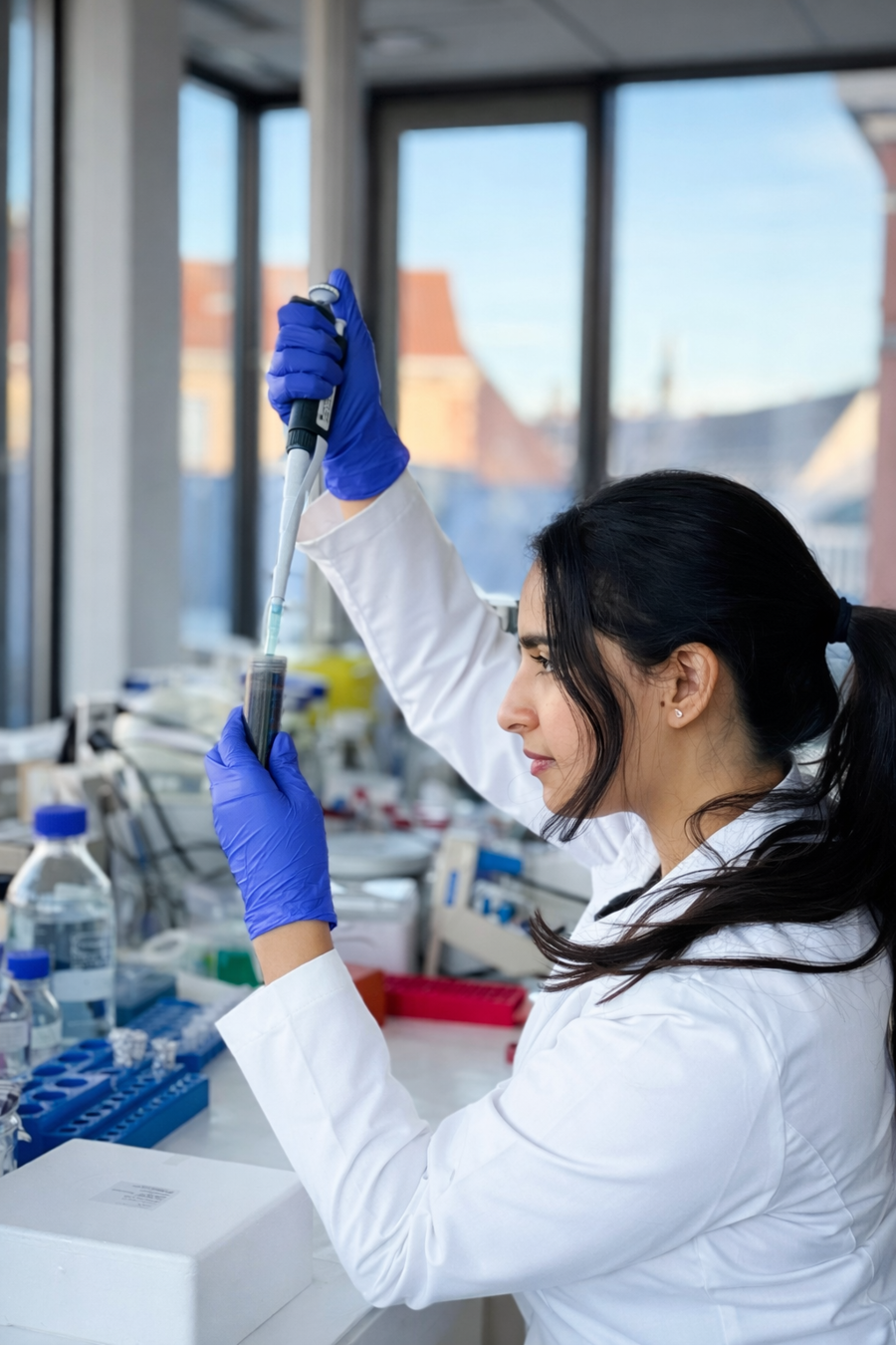 Teissir Ben Ammar, Graphene Week 2025 poster winner, in the lab