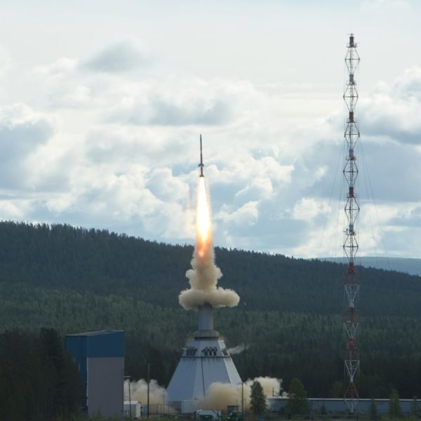 rocket lifts off to space